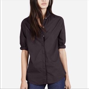 Everlane The Cotton Poplin Button Down Shirt, Black, M